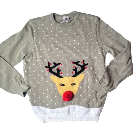 Reindeer Knit Light Up Sweater with Polka Dots Large / X large - Picture 1 of 4